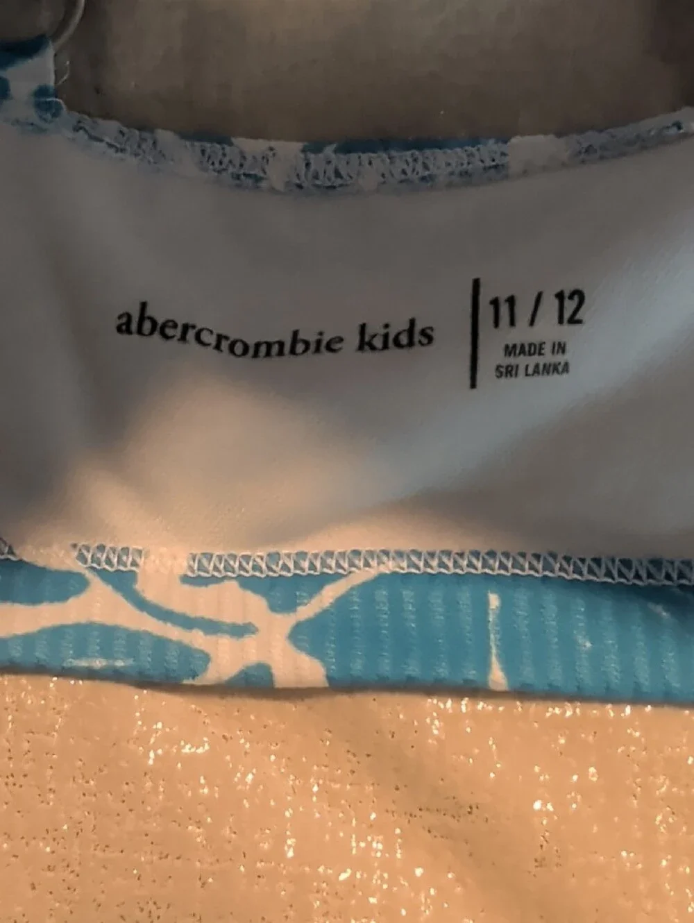 abercrombie kids Blue and White Floral Two-Piece Swim Set
